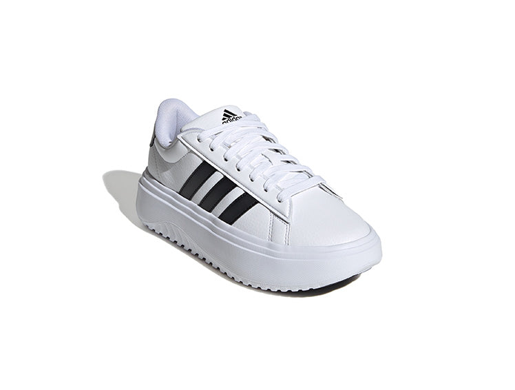 Zapatilla Adidas Grand Court Plataforma Cuero Mujer Blanco