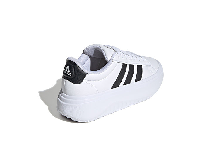 Zapatilla Adidas Grand Court Plataforma Cuero Mujer Blanco