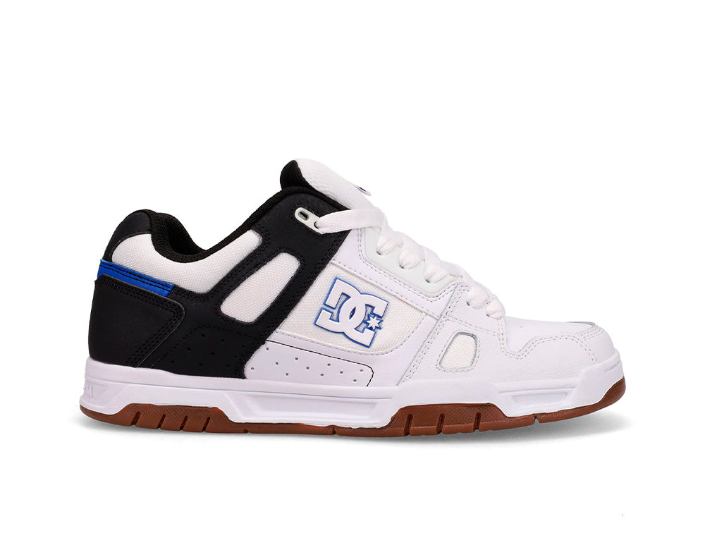 Zapatilla Dc Stag Hombre Blanco Negro Suela Blanco Gum Real Kicks