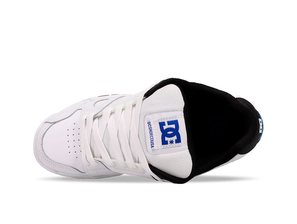 Zapatilla Dc Stag Hombre Blanco Negro Suela Blanco Gum