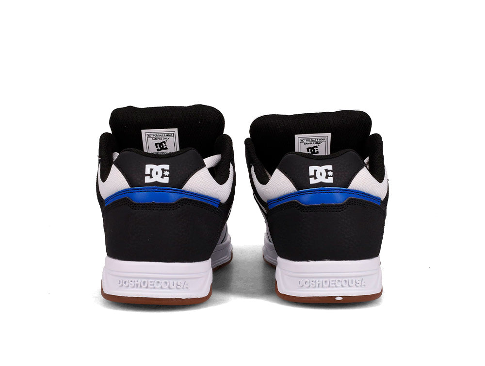 Zapatilla Dc Stag Hombre Blanco Negro Suela Blanco Gum