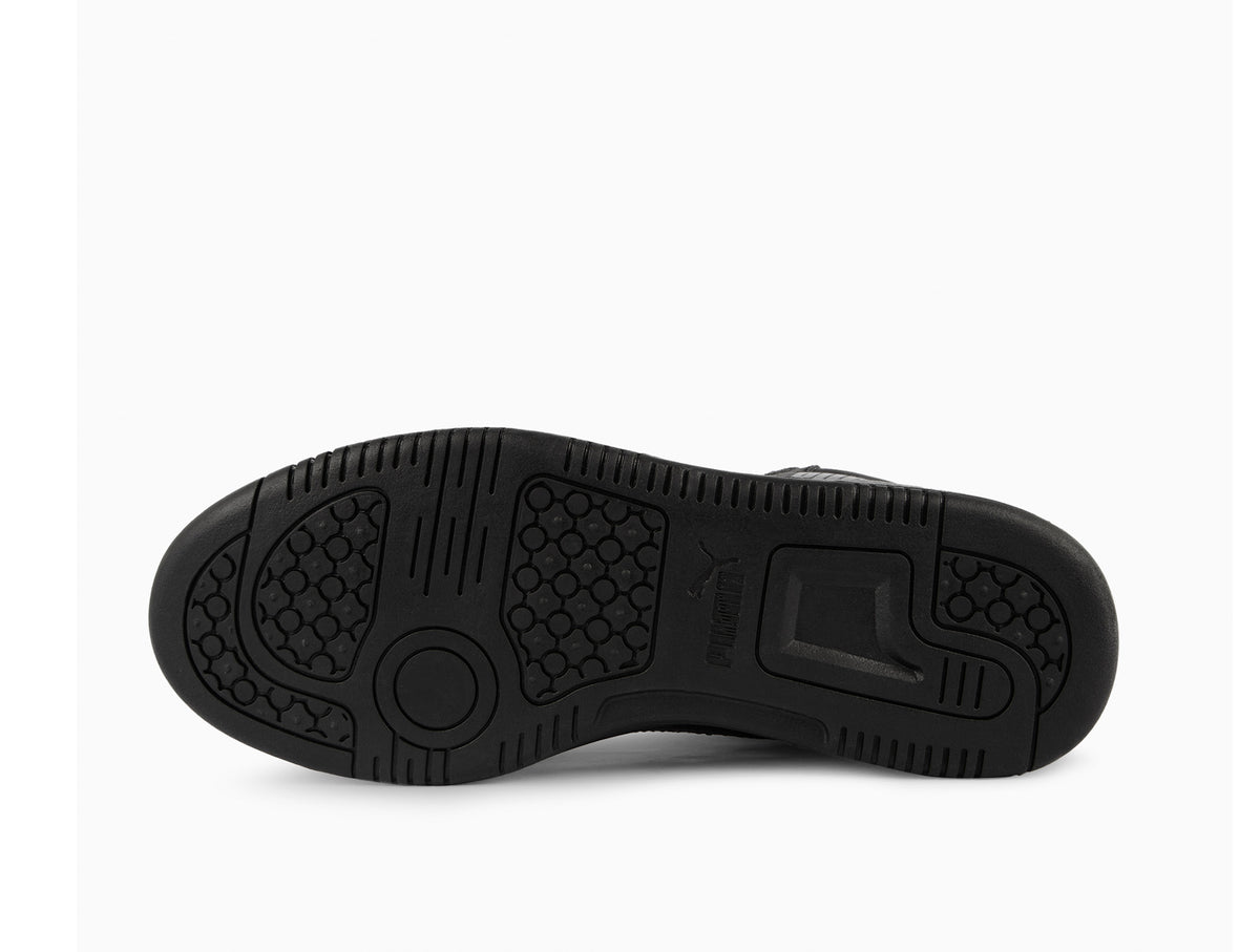 Zapatillas Puma Rebound V6 Cuero Cadete Mono Negro