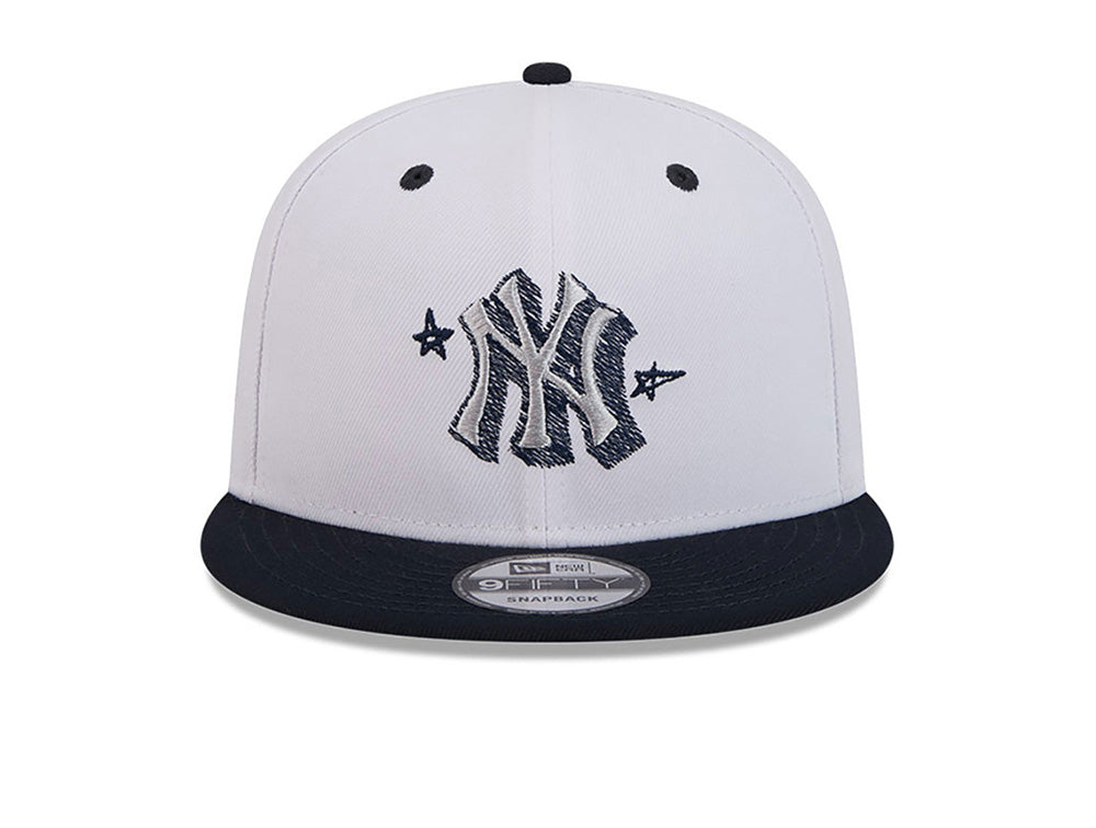 Jockey New Era 950 New York Yankees MLB Official Doodles Unisex Blanco