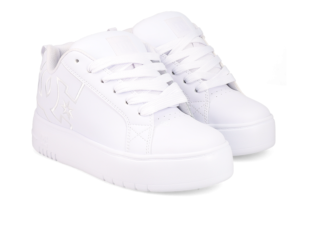 Zapatillas Dc Court Graffik Plataforma Mujer Blanco