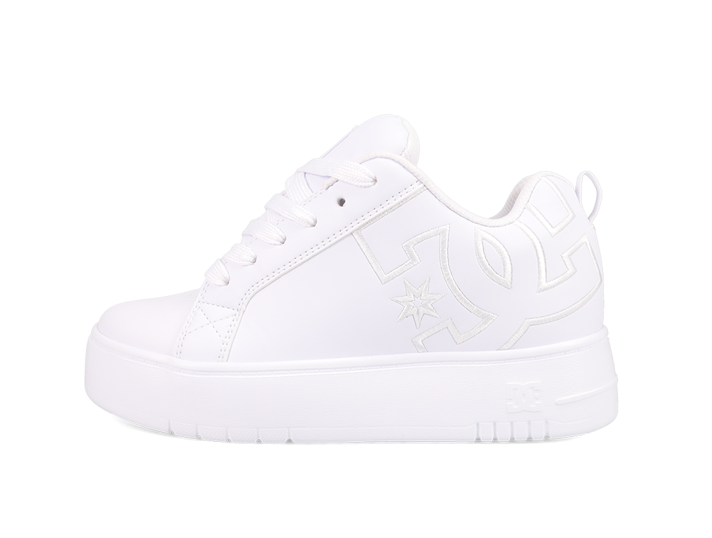 Zapatillas Dc Court Graffik Plataforma Mujer Blanco