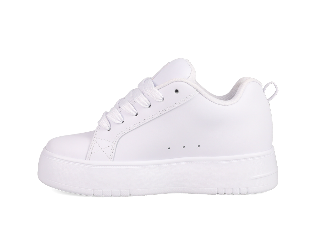 Zapatillas Dc Court Graffik Plataforma Mujer Blanco