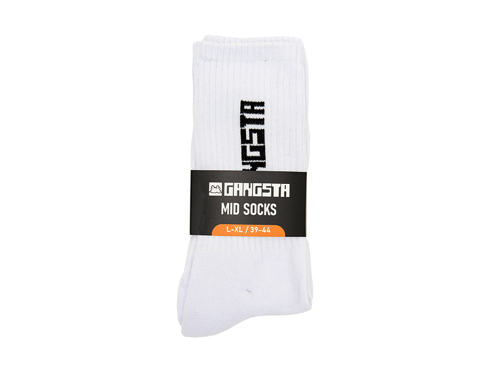 Calcetin Gangsta Mid Brand Unisex Blanco