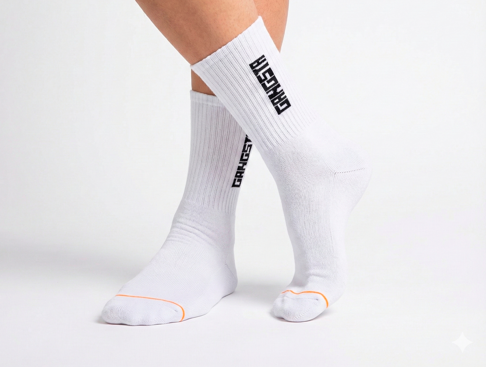 Calcetin Gangsta Mid Brand Unisex Blanco