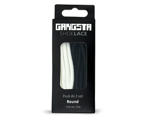 Cordones Gangsta Sl Round 2 Unisex Negro-Blanco