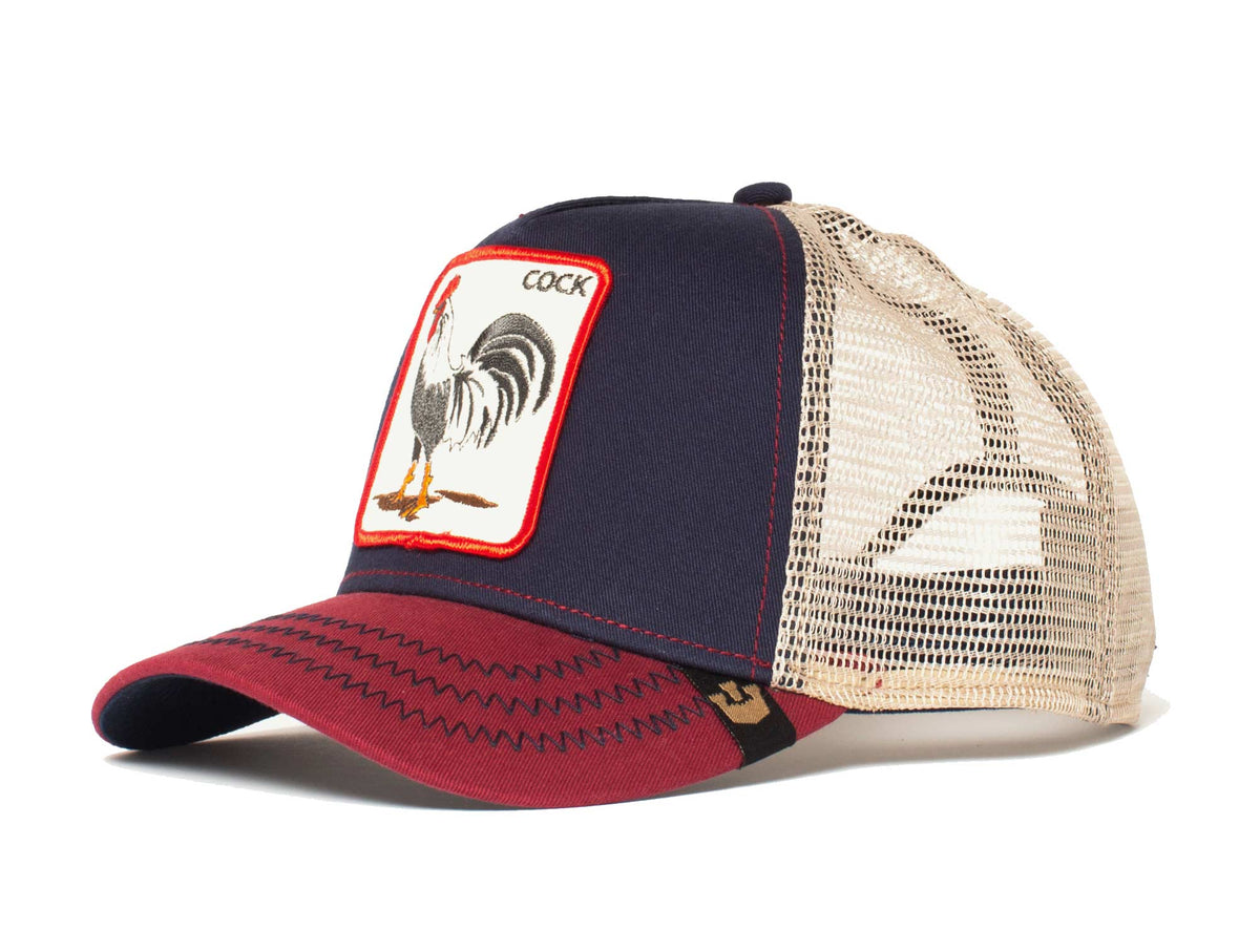 Jockey Trucker Goorin The Cock Unisex Azul - Burdeo - Blanco