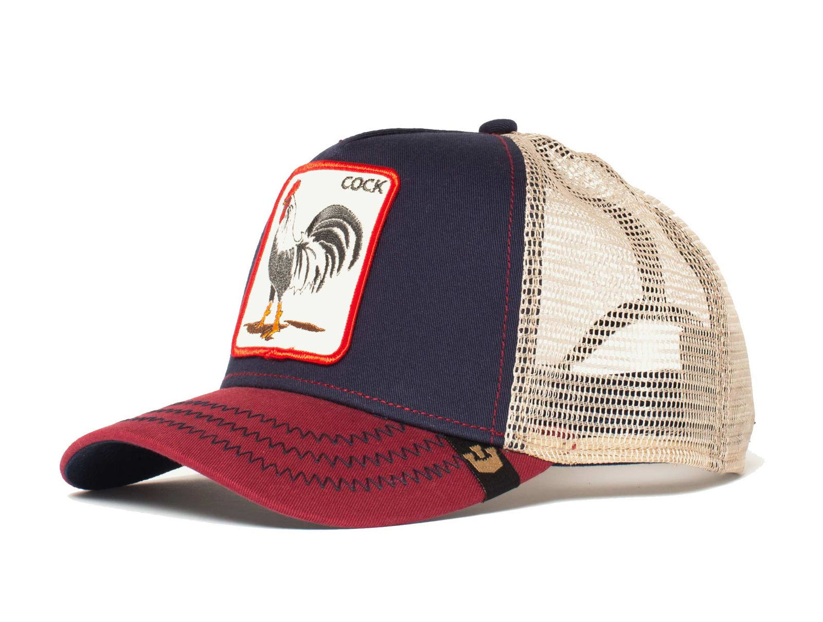 Jockey Trucker Goorin The Cock Unisex Azul - Burdeo - Blanco