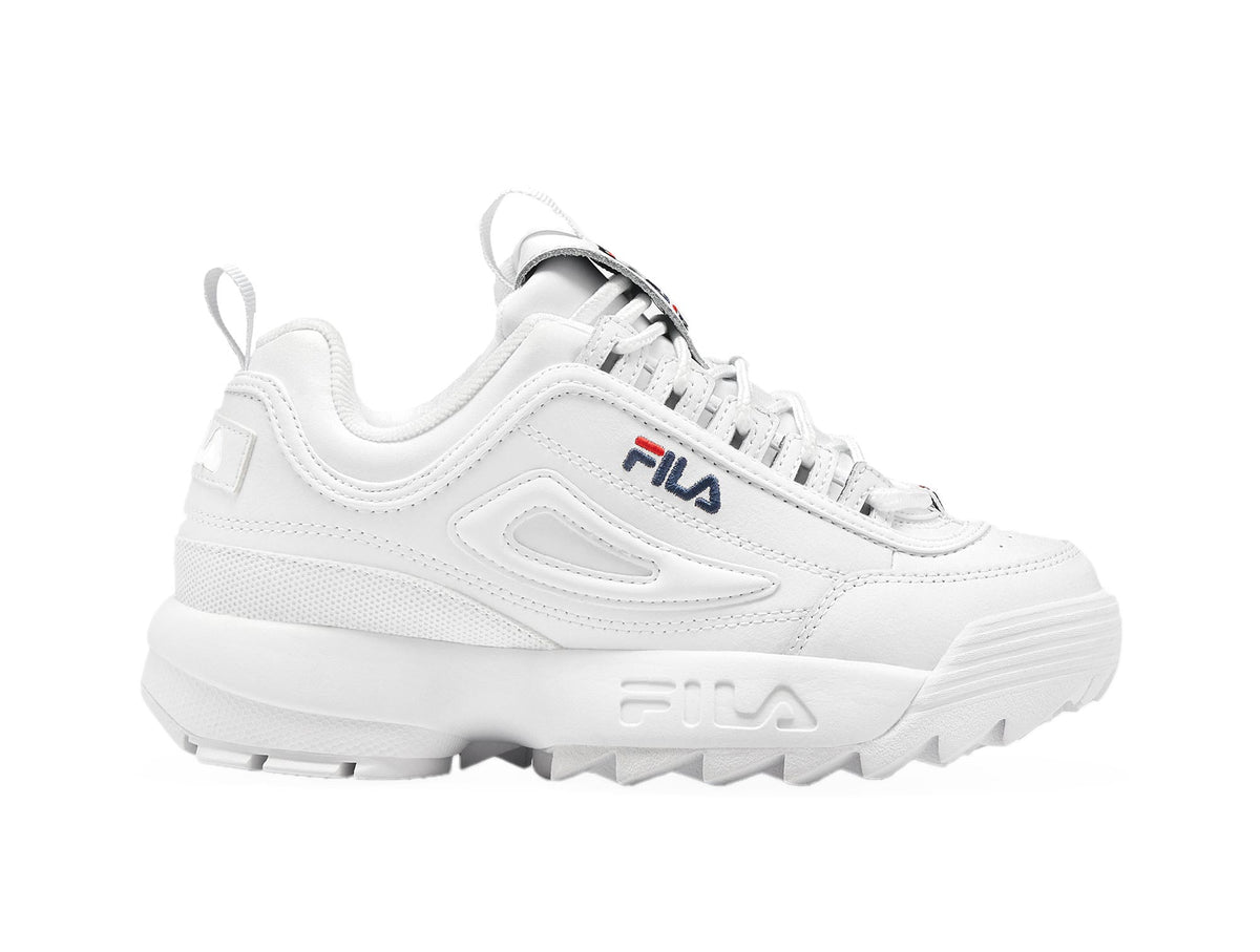 Zapatilla Fila Disruptor II Premium Cuero Mujer Mono Blanco