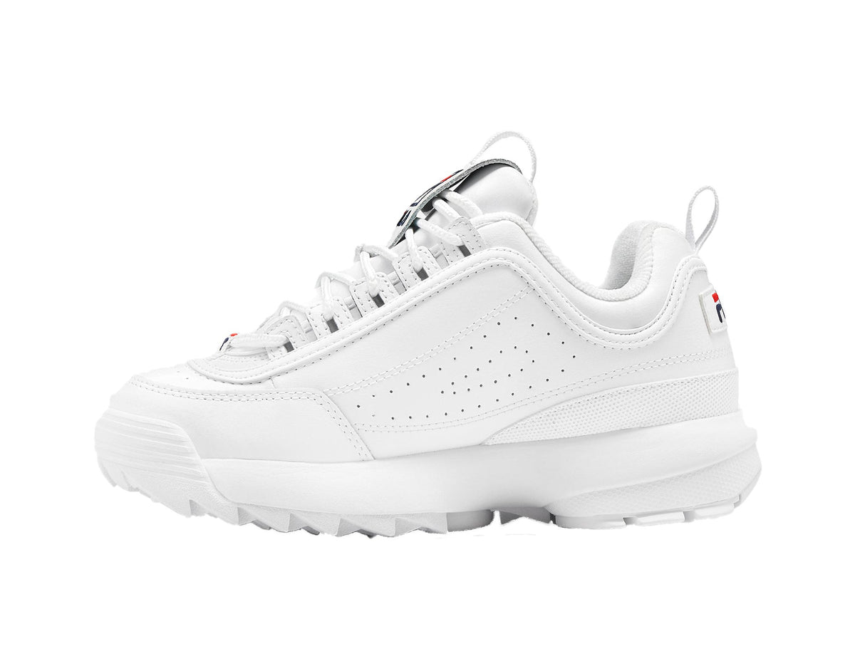 Zapatilla Fila Disruptor II Premium Cuero Mujer Mono Blanco