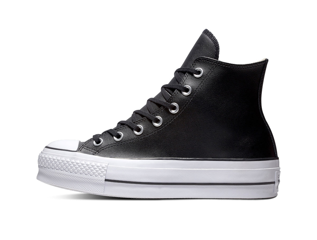 Zapatilla Converse Chuck Taylor Plataforma Cuero Hi Mujer Negro