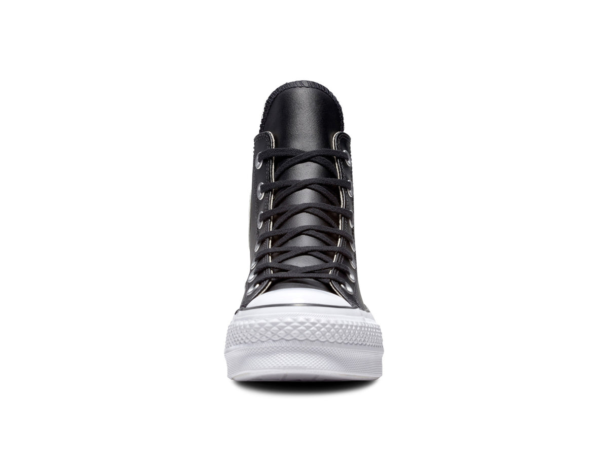 Zapatilla Converse Chuck Taylor Plataforma Cuero Hi Mujer Negro
