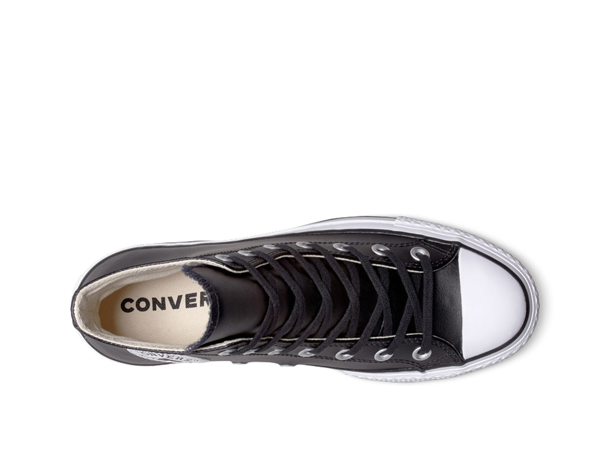Zapatilla Converse Chuck Taylor Plataforma Cuero Hi Mujer Negro