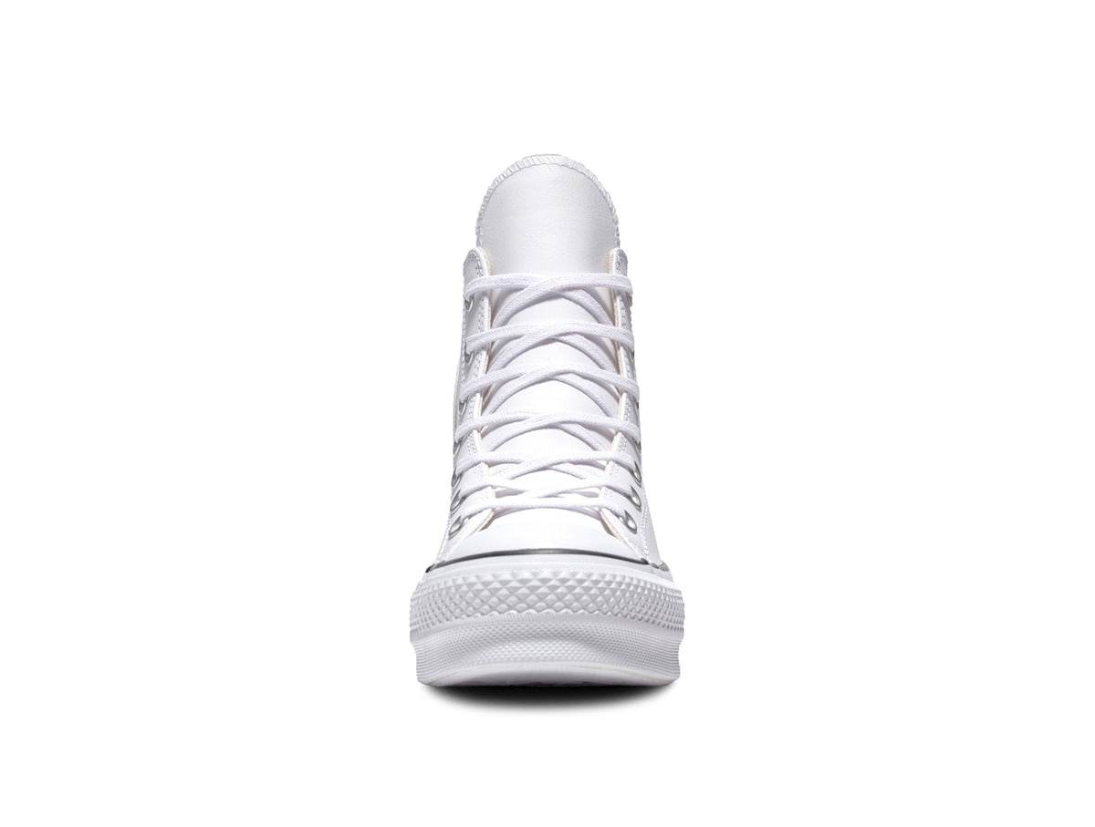 Zapatilla Converse Chuck Taylor Plataforma Cuero Hi Mujer Blanco