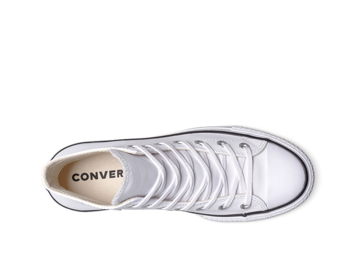 Zapatilla Converse Chuck Taylor Plataforma Cuero Hi Mujer Blanco