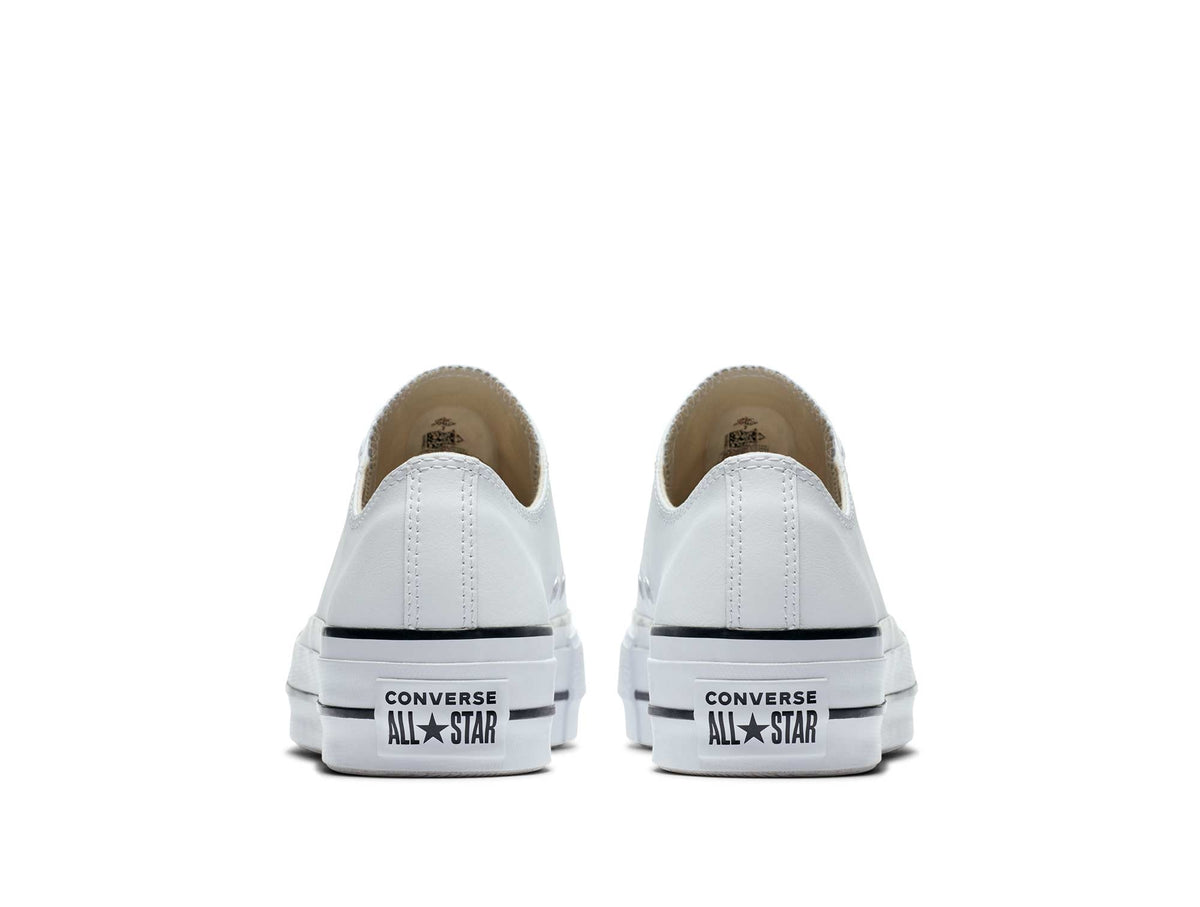 Zapatilla Converse Chuck Taylor Plataforma Cuero Mujer Blanco