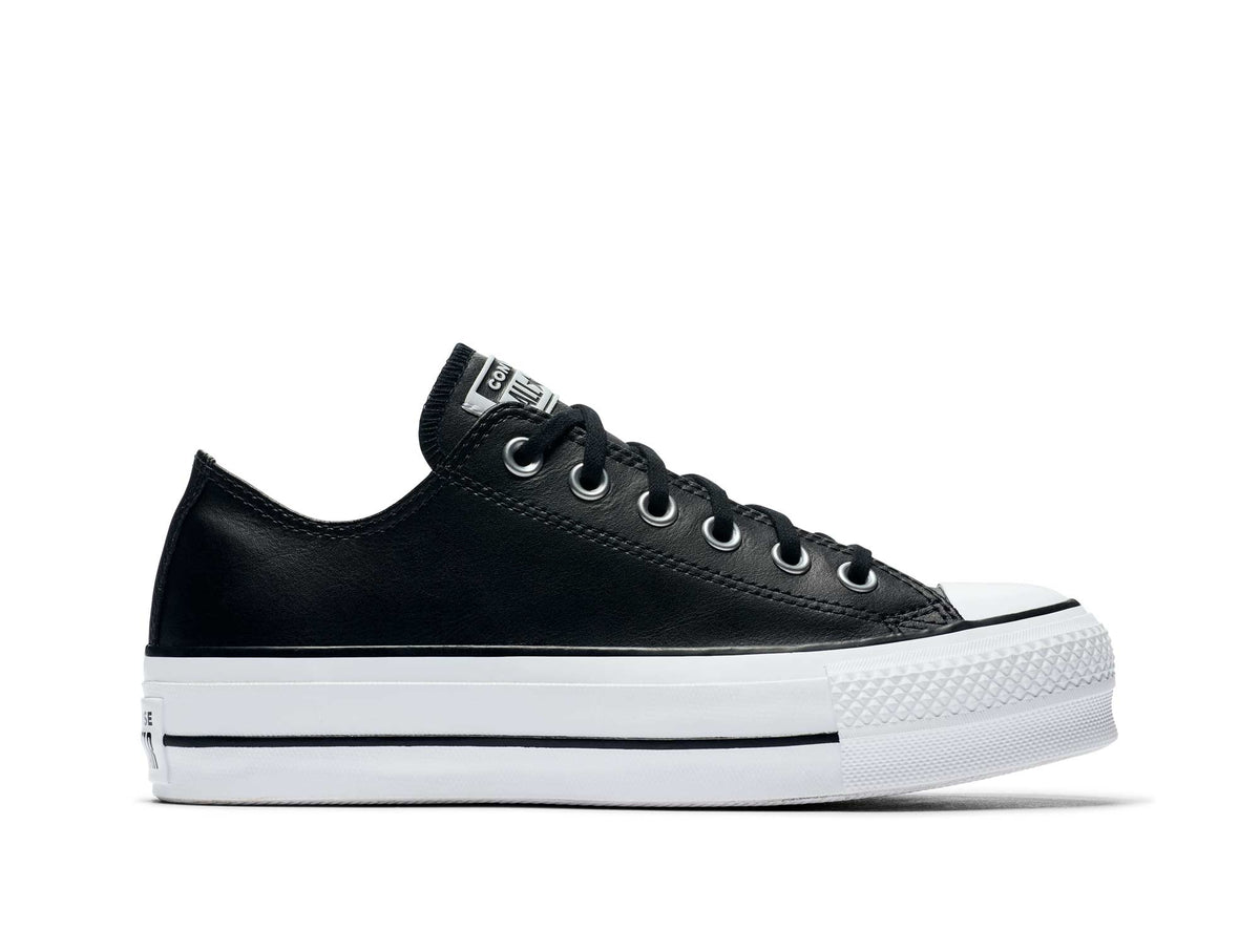 Zapatilla Converse Chuck Taylor Plataforma Cuero Mujer Negro