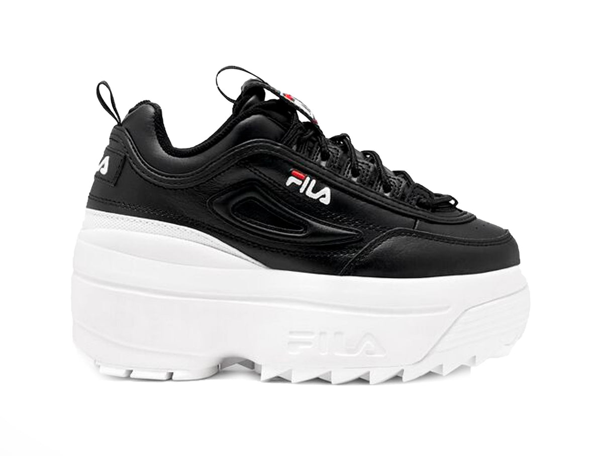 Zapatilla Fila Disruptor Ii Cuero Wedge Mujer Negro
