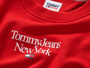 Poleron Ml Tommy Essential Logo 1 Crew Mujer Rojo
