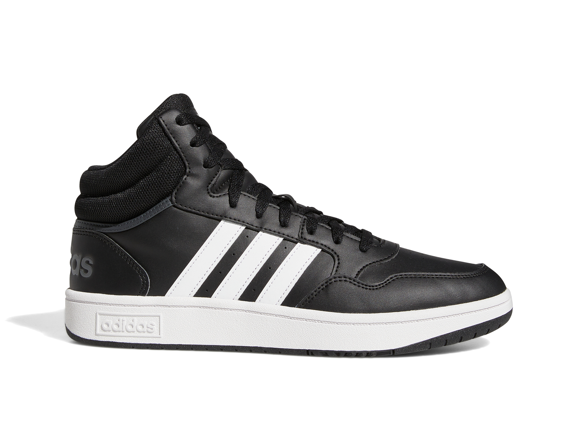 Zapatilla Adidas Hoops 3.0 Mid Cuero Hombre Negro Real Kicks