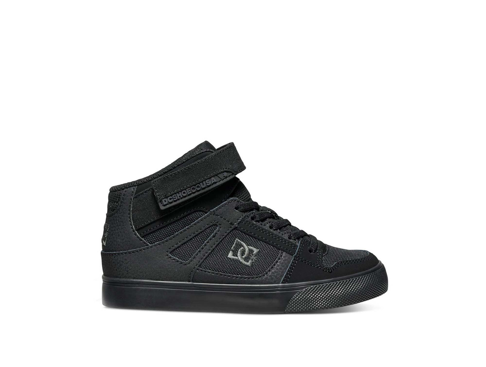 Zapatilla Dc Pure High-Top Cuero Cadete Negro