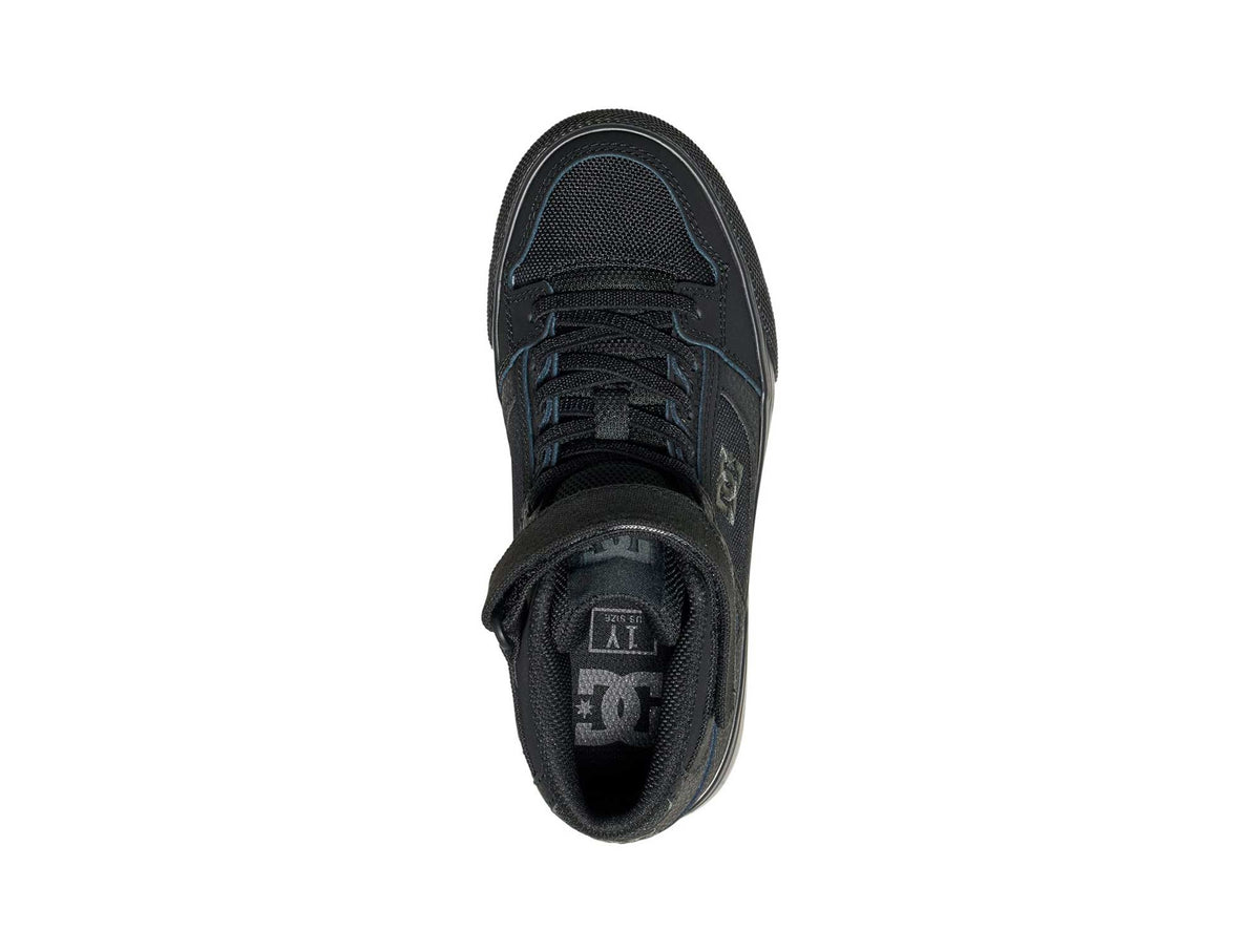 Zapatilla Dc Pure High-Top Cuero Cadete Negro